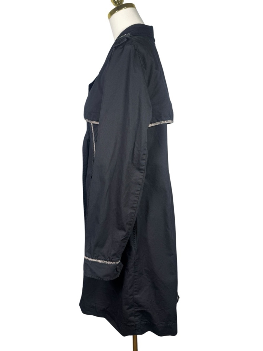 Jason Wu for Target Trench Coat Black Double Breasted Cotton Size L - Picture 3 of 13
